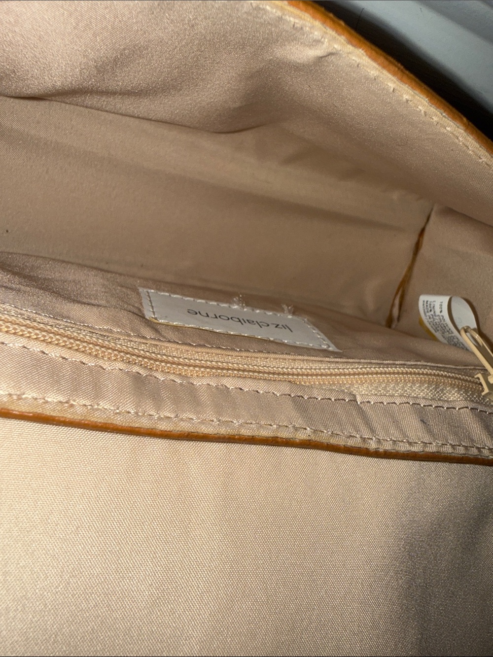 Liz Claiborne Brown Faux Ostrich Crossbody Bag - Picture 6 of 7
